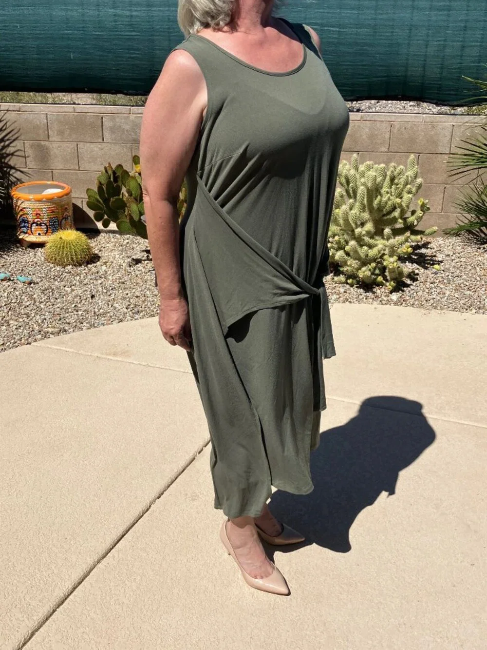 Lane Bryant Sage Green Maxi Wrap Sleeveless Dress 14-16 - Picture 4 of 11